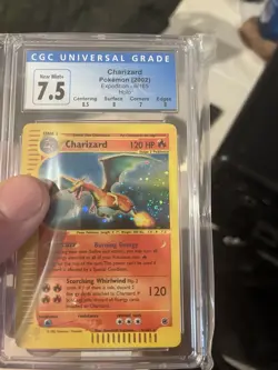Pokemon 2002 Charizard 6/165 Expedition Base Set Holo CGC 7.5 NM SWIRL - Image 3