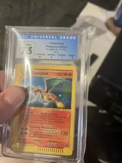 Pokemon 2002 Charizard 6/165 Expedition Base Set Holo CGC 7.5 NM SWIRL - Image 4