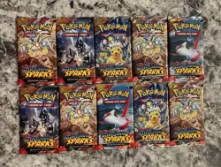 Pokemon TCG: Scarlet and Violet Surging Sparks Booster Pack Lot Of 10 (A) - Image 1