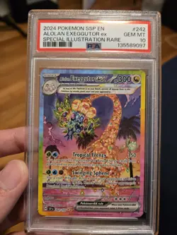 2024 POKEMON SSP SPECIAL ILLUSTRATION RARE #242 ALOLAN EXEGGUTOR EX PSA 10 - Image 3