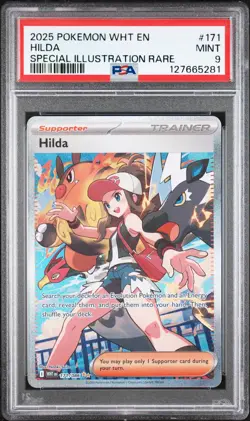 2025 POKEMON WHT EN-WHITE FLARE SPECIAL ILLUSTRATION RARE #171 HILDA PSA 9 - Image 1