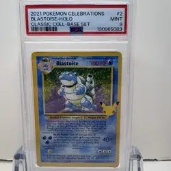 2021 POKEMON CELEBRATIONS CLASSIC COLLECTION #2 BLASTOISE-HOLO - PSA 9 MINT - Image 1