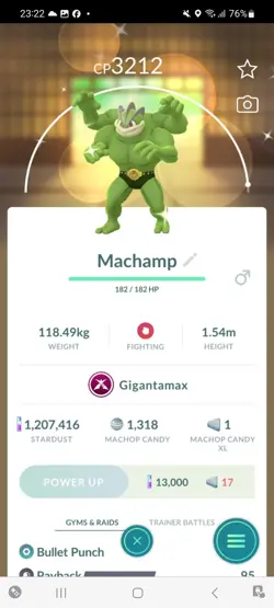 Pokemon Go Shiny Machamp ( Gigantamax ) ( High CP ) - Image 1