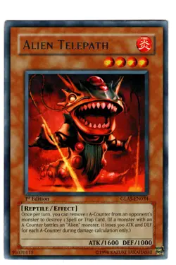 Yugioh- 1X Alien Telepath - Rare - 1st Edition - GLAS-EN034 - Near Mint - Image 1