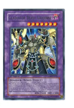 Yugioh- 1X Gladiator Beast Gaiodiaz - Rare - 1st Edition - GLAS-EN043 - LP - Image 1