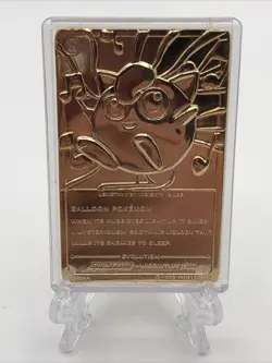 1999 Nintendo Pokemon Jigglypuff Burger King 23k Gold Plated Trading Card - Image 2