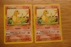 2 (two) 1999 Pokemon Cards - Charmander Base Set (Shadowless) 46/102 - Image 1