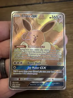 Pokemon Card - Eevee GX SM233 Sun & Moon SM Black Star Promo Full Art Holo - Image 1