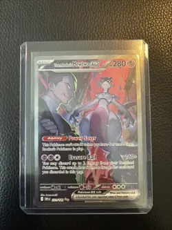 Pokemon TCG Team Rockets Mewtwo EX Full Art English Edition Card 213/182 - Image 1