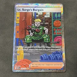 185/132 LT. Surge's Bargain Rare Pokemon TCG Card Gym Challenge NM - Image 1