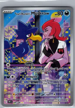 Team Rocket's Murkrow - 200/182 SV10: Destined Rivals - Pokemon Card - NM - Image 1