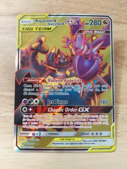 Naganadel & Guzzlord GX 223/236 Cosmic Eclipse NM Full Art Pokemon Card - Image 1
