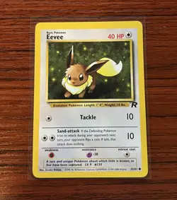 Eevee 55/82 Common 2000 Team Rocket Set Unlimited WOTC Pokemon Cards MP* - Image 1