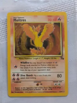 Moltres Holo Rare Fossil Base Set 1999 Pokemon Card 12/62 Ungraded NM - Image 1