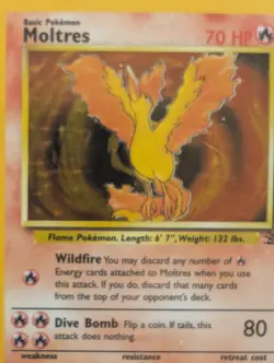 Moltres Holo Rare Fossil Base Set 1999 Pokemon Card 12/62 Ungraded NM - Image 3