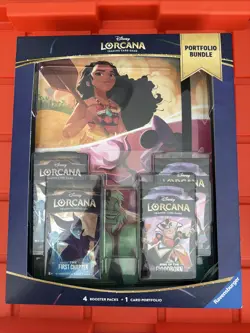 TCG Disney Lorcana Portfolio Bundle [4 Booster Packs & 1 Card Portfolio] - Image 1