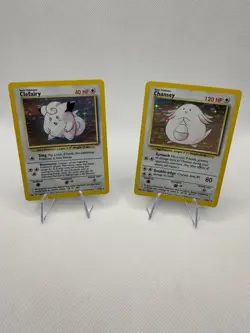 1999 Pokemon Clefairy and Chansey Holo Lot of 2 Vintage Base Set Cards Lp-Nm Unl - Image 1