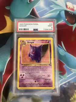 Gengar 20/62 Fossil PSA Graded 9 Pokemon Trading Card Game - Image 1