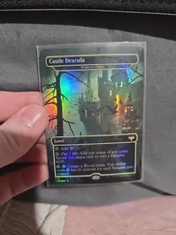 MTG CASTLE DRACULA 403 INNISTRAD BOARDER LESS ART FOIL EX-MINT FREE SHIP!!! - Image 1