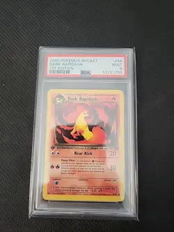 2000 WOTC Pokemon Game Team Rocket 1st Edition Dark Rapidash 44/82 PSA 9 MINT - Image 1