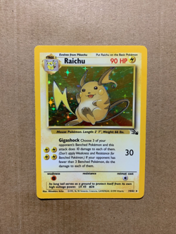 Raichu 14/62 Fossil Set - Holo Pokemon Card - NM - Image 1