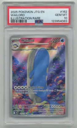Wailord 2025 Pokemon Journey Together Illustration Rare #162/159 PSA 10 GEM MINT - Image 1