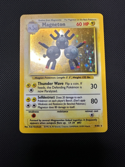 Magneton Base Set 9/102 LP/NM Pokemon Rare Holo 1999 Wotc - Image 1