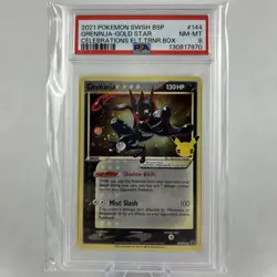 Pokemon TCG 2021 Greninja Gold Star #SWSH144 Celebrations PSA 8 - Image 1