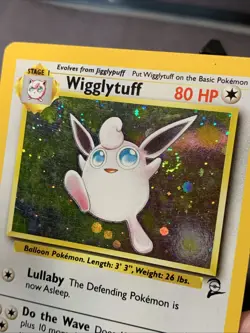 Pokemon TCG Wigglytuff #19/130 Base Set 2 Unlimited Holo Rare WOTC VTG LP Swirl - Image 2