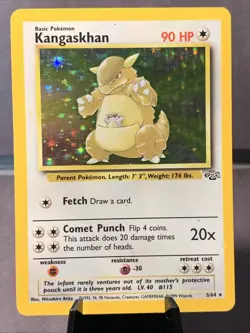 Pokemon TCG Kangaskhan Holo Rare Jungle Unlimited 5/64 Vintage WOTC 1999 LP - Image 1
