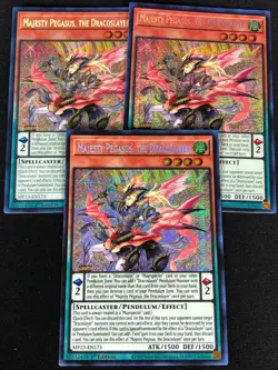YUGIOH MAJESTY PEGASUS THE DRACOSLAYER MP23-EN173 1ST SECRET X3 (NM) - Image 1