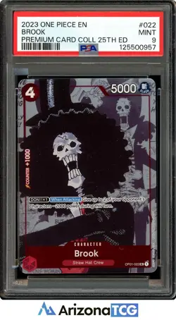 One Piece 2023 Brook OP01-022 UC Premium Card Collection 25th Ed PSA 9 - Image 1