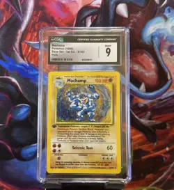 CGC 9 MINT Machamp 1999 Base Set 1st Edition 8/102 Holo Pokemon Card - Image 1