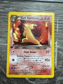 Pokemon TCG Dark Typhlosion Neo Destiny Holo Rare Card 10/105 1st Edition - Image 1