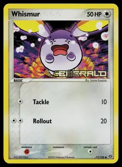 Pokemon Card - Whismur Emerald Stamped 73/106 Common Reverse Holo - Image 1