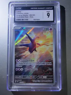 Pokemon TCG Latios Rare Holo Card 203/191 SV08 Surging Sparks Illustration CGC 9 - Image 1
