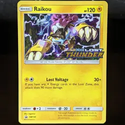 Raikou SM150 LP/NM Lost Thunder Prerelease Black Star Promo Pokemon Card stamped - Image 1