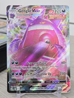 Pokemon Card TCG Fusion Strike Gengar VMAX Full Art Holo Rare 157/264 NM - Image 3