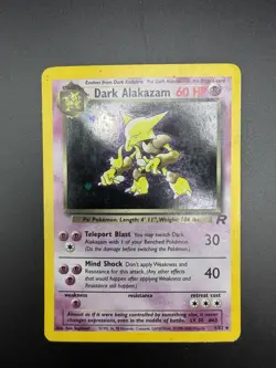 Dark Alakazam 1/82 Team Rocket Holo MP Pokemon Card - Image 1
