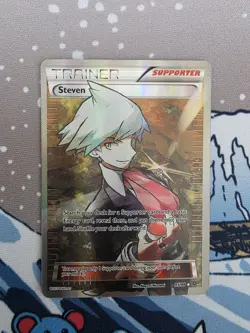 Pokemon TCG Steven Trainer Card Full Art Holo, XY Ancient Origins, Card 95/98 - Image 1