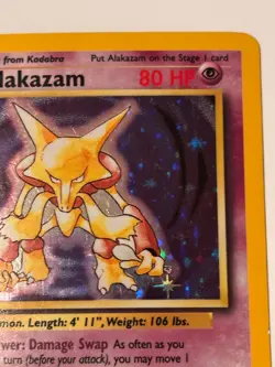 Alakazam 1/102 Rare Holo Pokemon Card WOTC Base Set MP - w/ Free Abra + Kadabra - Image 4