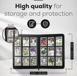 9 Pocket Trading Card Binder 36 Pages Card Collection Binder PU Leather Zip - Image 3