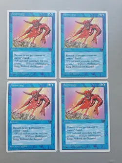 Boomerang x4 PLAYSET MTG Chronicles (1995) Common Blue Instant NM - Image 1