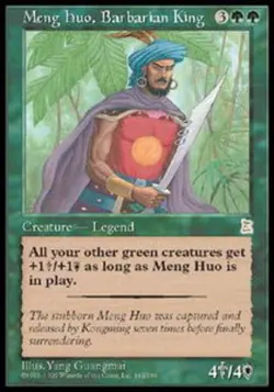 Moderate Play, English MTG Regular Meng Huo, Barbarian King Portal Three Kingdom - Image 1