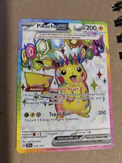 Pikachu ex 219/191 Ultra Rare SV08 Surging Sparks Pokemon Card Near Mint - Image 1