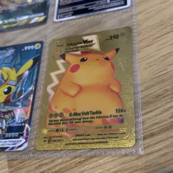 4x Pokemon Tcgp Custom Art PTCGP Fan Gift Cards Bundle Lot - Gold Pikachu Mona - Image 5