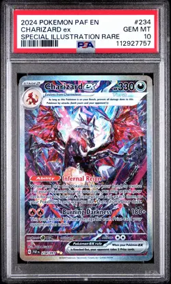 2024 POKEMON PAF EN-PALDEAN FATES SPECIAL ILLUSTRATION RARE CHARIZARD EX PSA 10 - Image 1