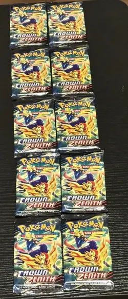 Pokemon SWSH12.5 CROWN ZENITH Booster Packs *Lot of 10* NEW & SEALED - Image 1