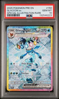 2025 POKEMON PRE EN-PRISMATIC EVOLUTIONS #150 GLACEON EX PSA 10 - Image 1