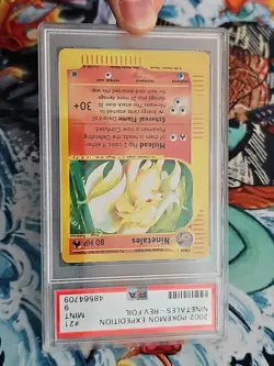 2002 Pokemon Expedition Base Set Reverse Holo Ninetales #21 21/165 Graded PSA 9 - Image 4